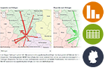 Schmuckgrafik - Pendleratlas (enthält Diagramme, Tabellen und Karten)