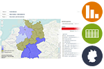 Schmuckgrafik - Fachkräfteradar (enthält Diagramme, Tabellen und Karten)