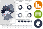 Schmuckgrafik - Schwerbehinderte (enthält Diagramme, Tabellen und Karten)